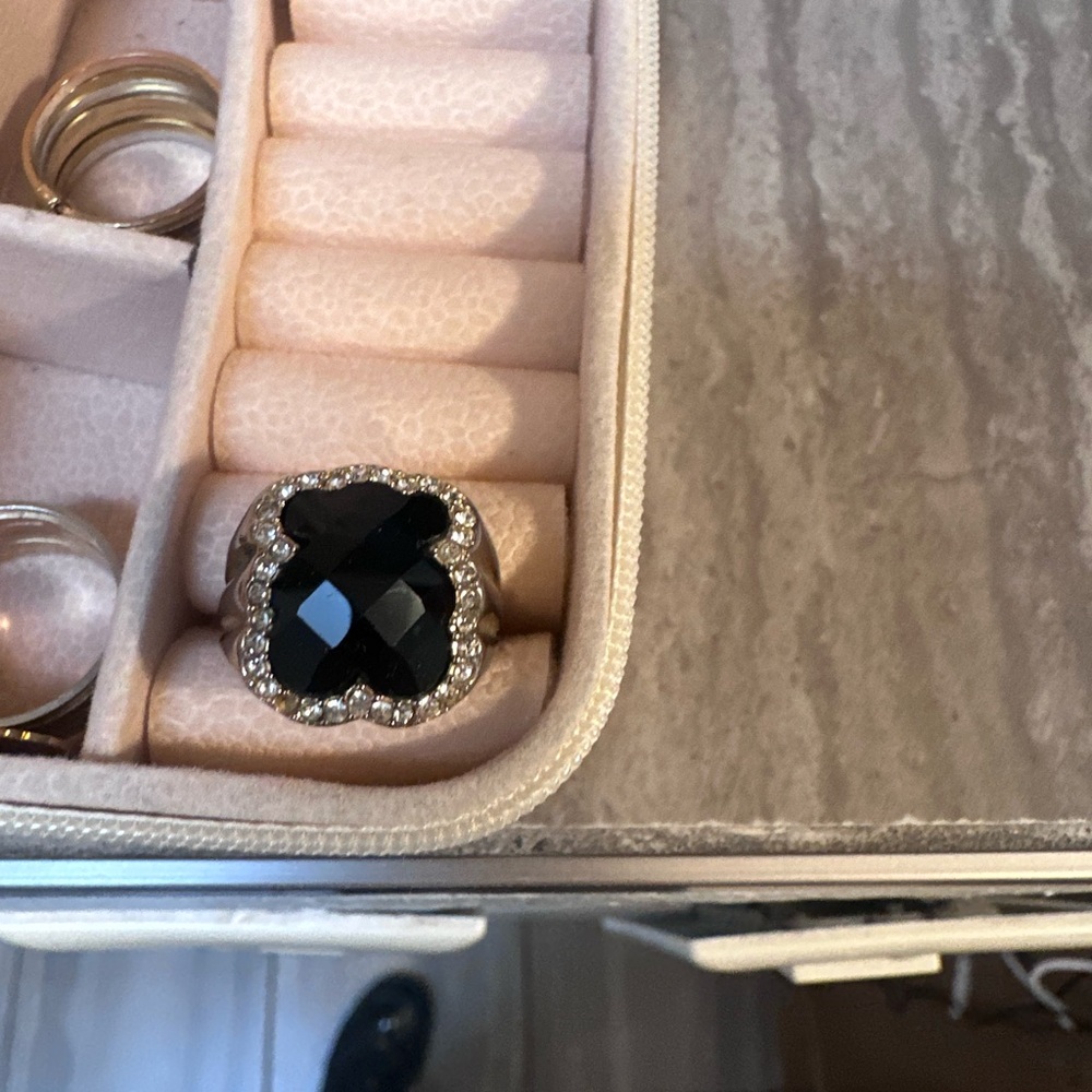 Tous Black and Silver Ring
